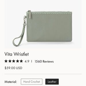 The Sak Dusty Blue Leather Wristlet